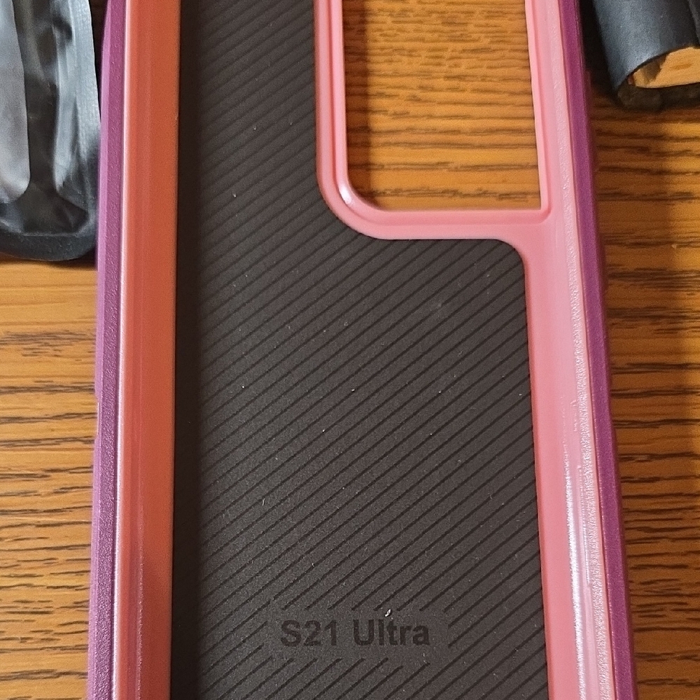 Pink and Black S21 Ultra Phone Case